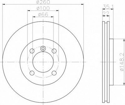 HELLA PAGID 8dd355100641 -  Тормозной диск